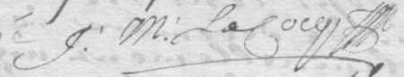 Signature de Jean Marie Le Cocq (1676 - 1744)