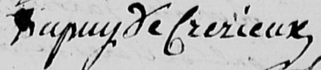 Signature de Claude Henri Dupuy de Crézieux (1753 - 1816)