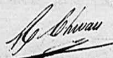 Signature de Alphonse Chevau (1803 - 1884)