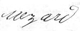 Signature de Auguste Isidore Mézard (1841 - 1904)