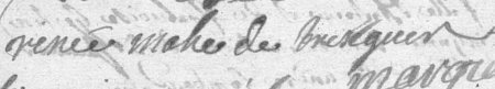 Signature de Renée Mahé de Trézéguer (1689 - 1730)