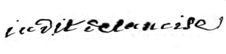 Signature de Jeanne Judith Charlotte de Lancize (1734 - 1803)