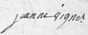 Signature of Jeanne Vignes (1791 - )