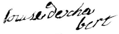 Signature de Louise Françoise de Chabert (ca 1711 - 1778)