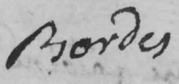 Signature de Joseph Bordes (1702 - 1779)
