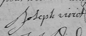 Signature of Joseph Viriot (1702 - bef. 1763)