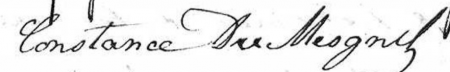 Signature of Constance du Mesgnil d'Engente (1821 - 1894)