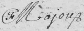 Signature de François Majou ( - 1736)
