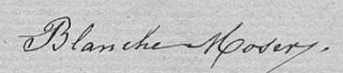 Signature de Blanche Moser (1838 - 1923)