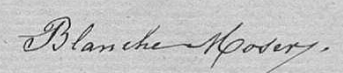 Signature of Blanche Moser (1838 - 1923)