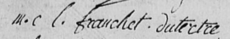 Signature de Marie Catherine Franchet (1764 - 1838)