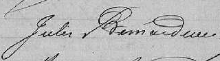 Signature de Jules Bernardeau (1824 - 1900)