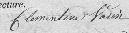 Signature de Clémentine Varin d'Ainvelle (1798 - 1846)