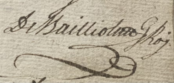 Signature of Pierre François Louis de Farals de Baillot (1728 - 1801)