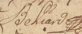 Signature de François Béliard de Beaupré (ca 1665 - 1740)