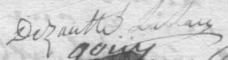 Signature of Benoist Colomban Lalau (1695 - 1745)