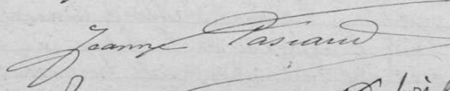 Signature of Jeanne Pascaud (1872 - 1941)