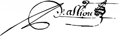 Signature de Pierre Alliou (1628 - av 1674)