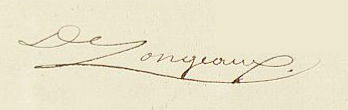 Signature de Albert I de Longeaux (1809 - 1857)