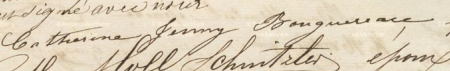 Signature de Catherine Jenny Bouguereau (1834 - 1854)