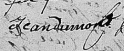 Signature de Jean Dumond ( - av 1750)