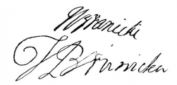Signature de Jan Klemens Branicki (1689 - 1771)