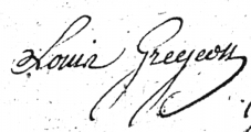 Signature de Louis Gregeon (ca 1767 - 1832)