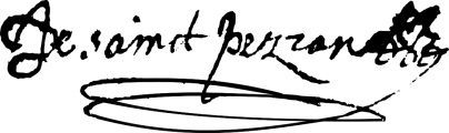 Signature de Jean de Saint-Pezran (ca 1615 - ca 1683)