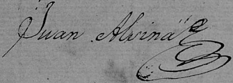 Signature de Juan Alsina (1786 - 1868)