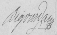 Signature de Jean Bigourdan (1763 - 1840)