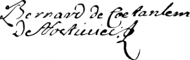 Signature de Bernard de Coëtanlem (1658 - 1740)