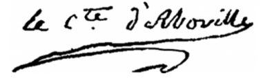 Signature de François Marie d'Aboville (1730 - 1817)