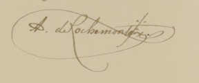 Signature de Adolphe de Chalvet de Rochemonteix (1837 - 1902)