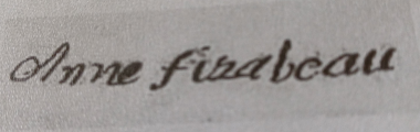 Signature de Anne Fisabeau (1671 - )