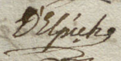 Signature de Jean de Delpech ( - 1765)