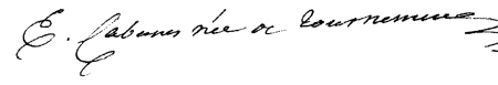 Signature of Émilie Vacher de Tournemire (1784 - 1857)
