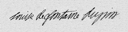 Signature de Madame Dupin (1706 - 1799)