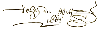 Signature of Johan de Witt (1625 - 1672)