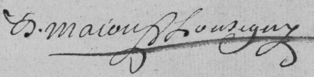 Signature de Daniel de Lousigny-Majou (1682 - 1750)