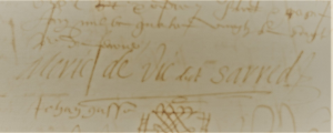 Signature of Sarred ( - 1622)