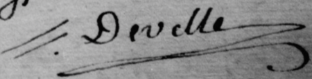 Signature of Pierre Chevalier de Velle (1706 - 1787)