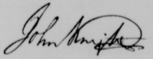 Signature of John Knight (1788 - 1853)