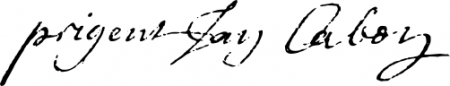 Signature de Prigent Cabon (1675 - 1746)