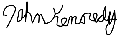 Signature de John Kennedy (1960 - 1999)