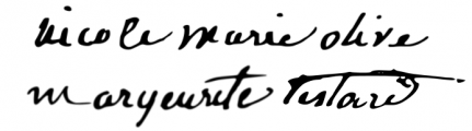 Signature de Nicole Testard du Cosquer (1782 - 1852)