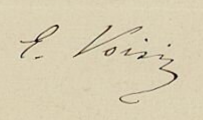 Signature de Eugène Voisin (1815 - 1919)