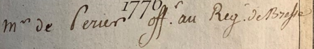 Signature de Pierre René Léonor de Perier (1760 - 1788)