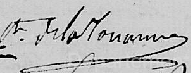 Signature de Anatole Bigot de La Touanne (1807 - 1882)