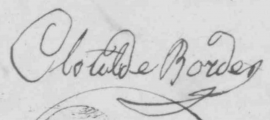 Signature de Clotilde Bordes (1806 - 1882)