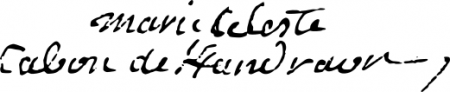 Signature de Céleste Cabon de Kerandraon (1743 - 1820)